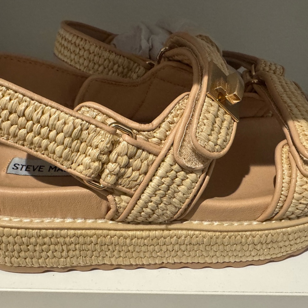 Steve Madden Tan Woven Sandals